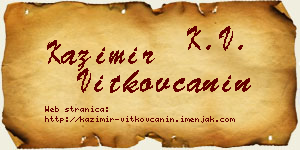 Kazimir Vitkovčanin vizit kartica